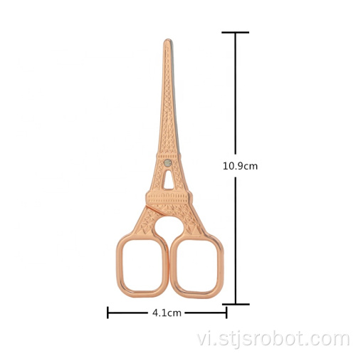 Retro Rose Gold Eiffel Tower Kéo Vintage Beauty Thêu kéo